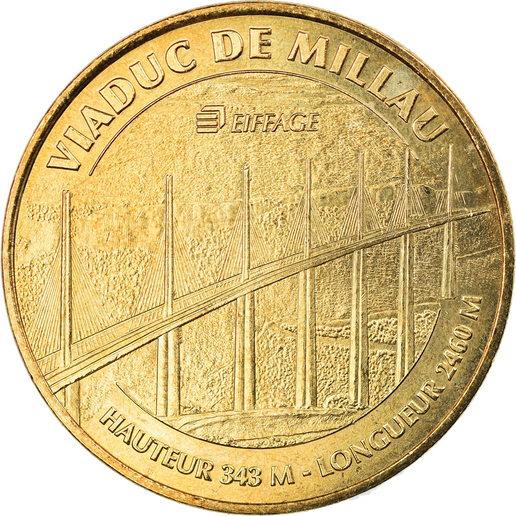 Francia, Token, Jetón turístico, 12/ Viaduc de Millau, Arts & Culture, 2008