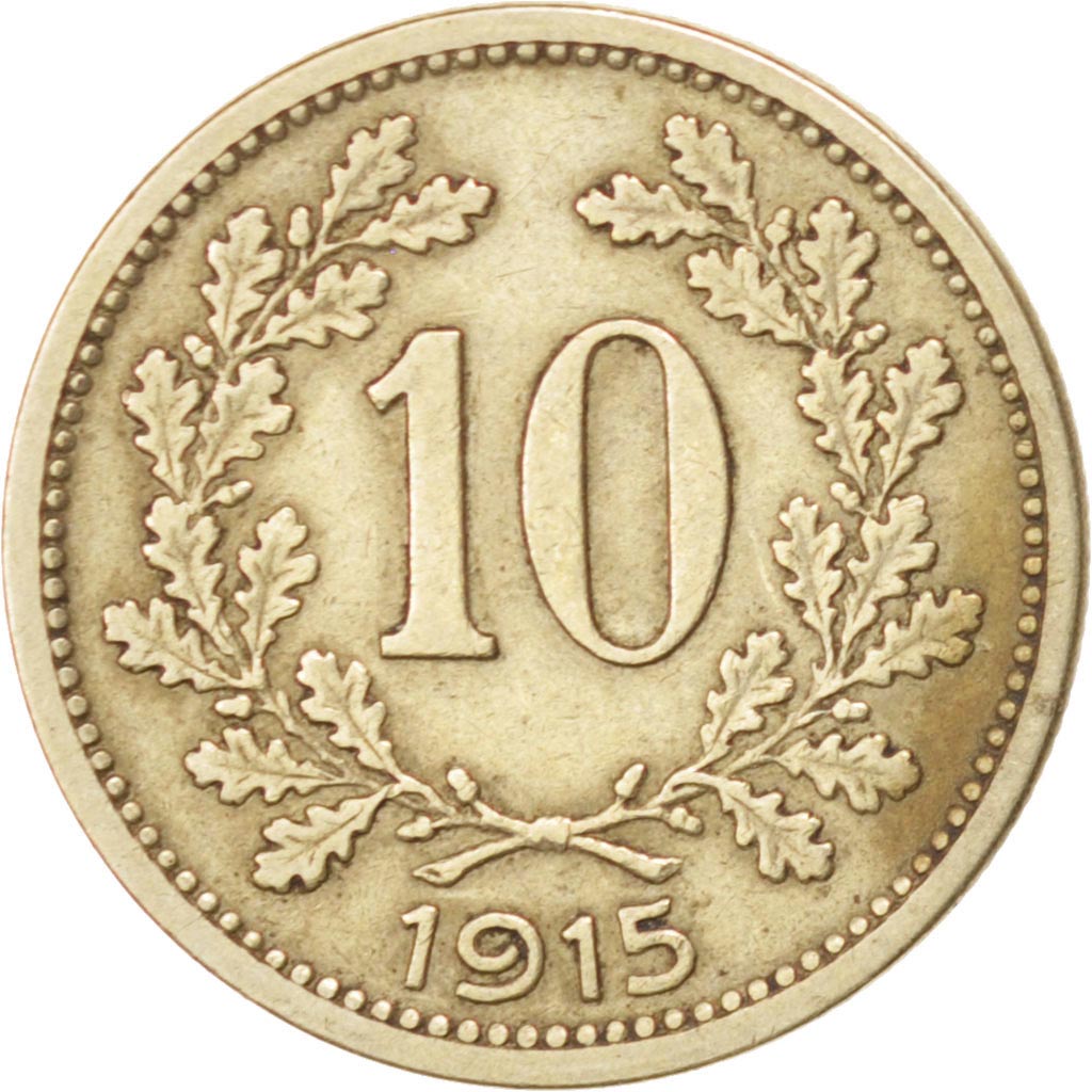 AUSTRIA, 10 Heller, 1915, KM #2822, EF(40-45), Copper-Nickel-Zinc, 19, 3.01