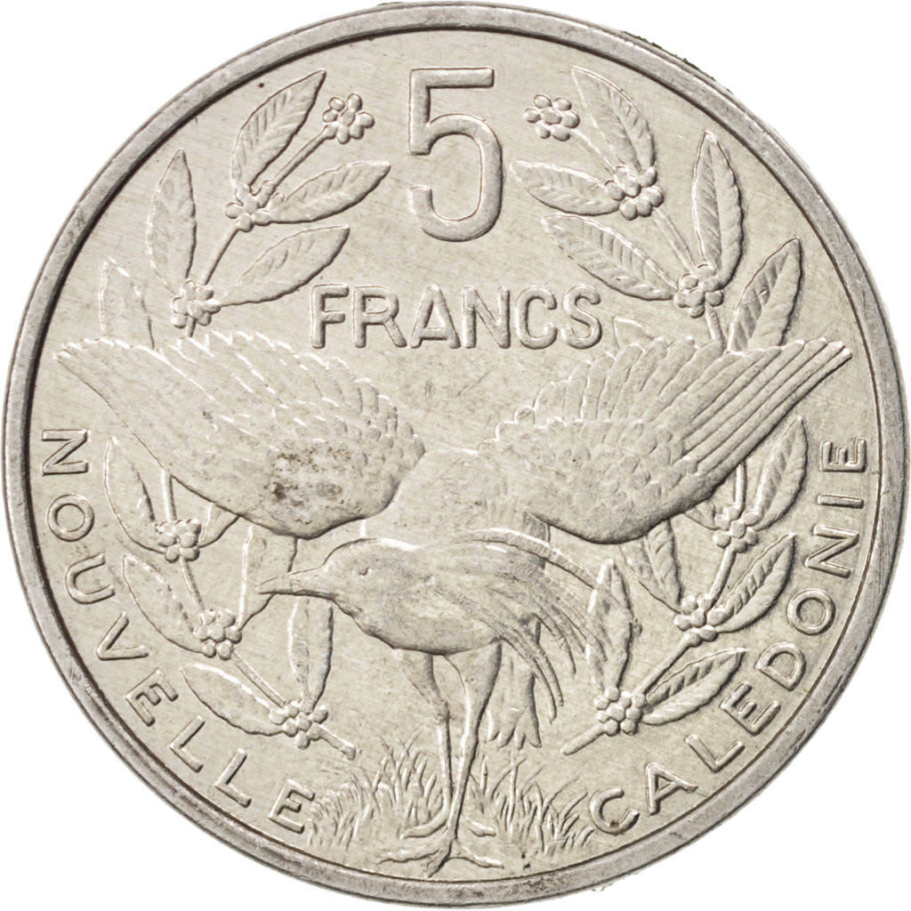 NEW CALEDONIA, 5 Francs, 2004, Paris, KM #16, AU(50-53), Aluminum, 31, 3.77