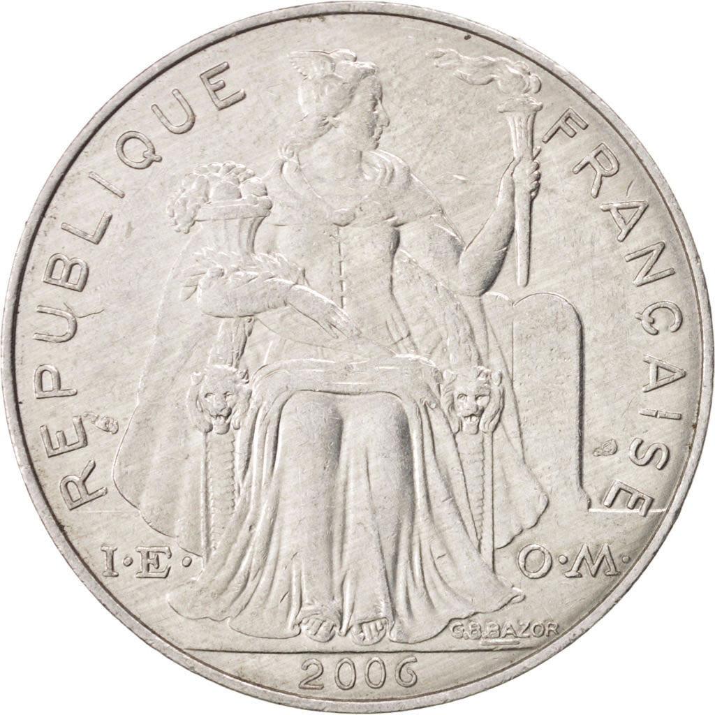 NEW CALEDONIA, 5 Francs, 2006, Paris, KM #16, EF(40-45), Aluminum, 31, 3.81