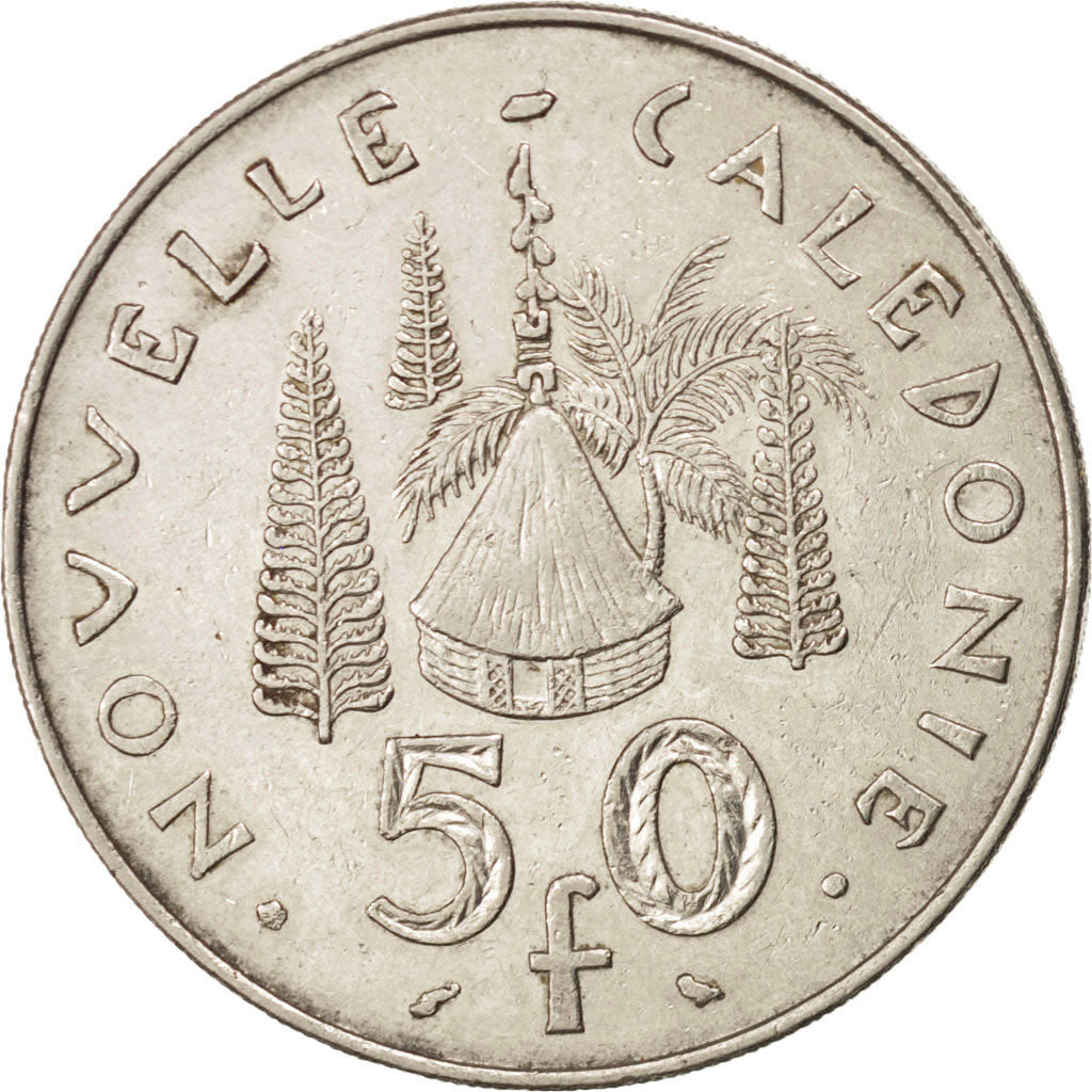 NEW CALEDONIA, 50 Francs, 1967, Paris, KM #7, EF(40-45), Nickel, 33, 15.07