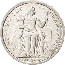 Coin, French Polynesia, Franc, 1986, AU(50-53), Aluminum, KM:11, Lecompte:14