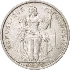 Moneta, Polinezja Francuska, 5 Francs, 1965, EF(40-45), Aluminium, KM:4