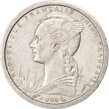 MADAGASCAR, Franc, 1958, Paris, KM #3, EF(40-45), Aluminum, 23, Lecompte #99,...