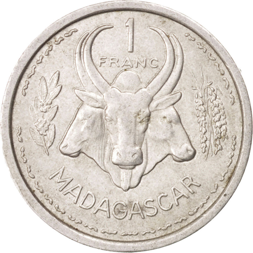 MADAGASCAR, Franc, 1958, Paris, KM #3, EF(40-45), Aluminum, 23, Lecompte #99,...