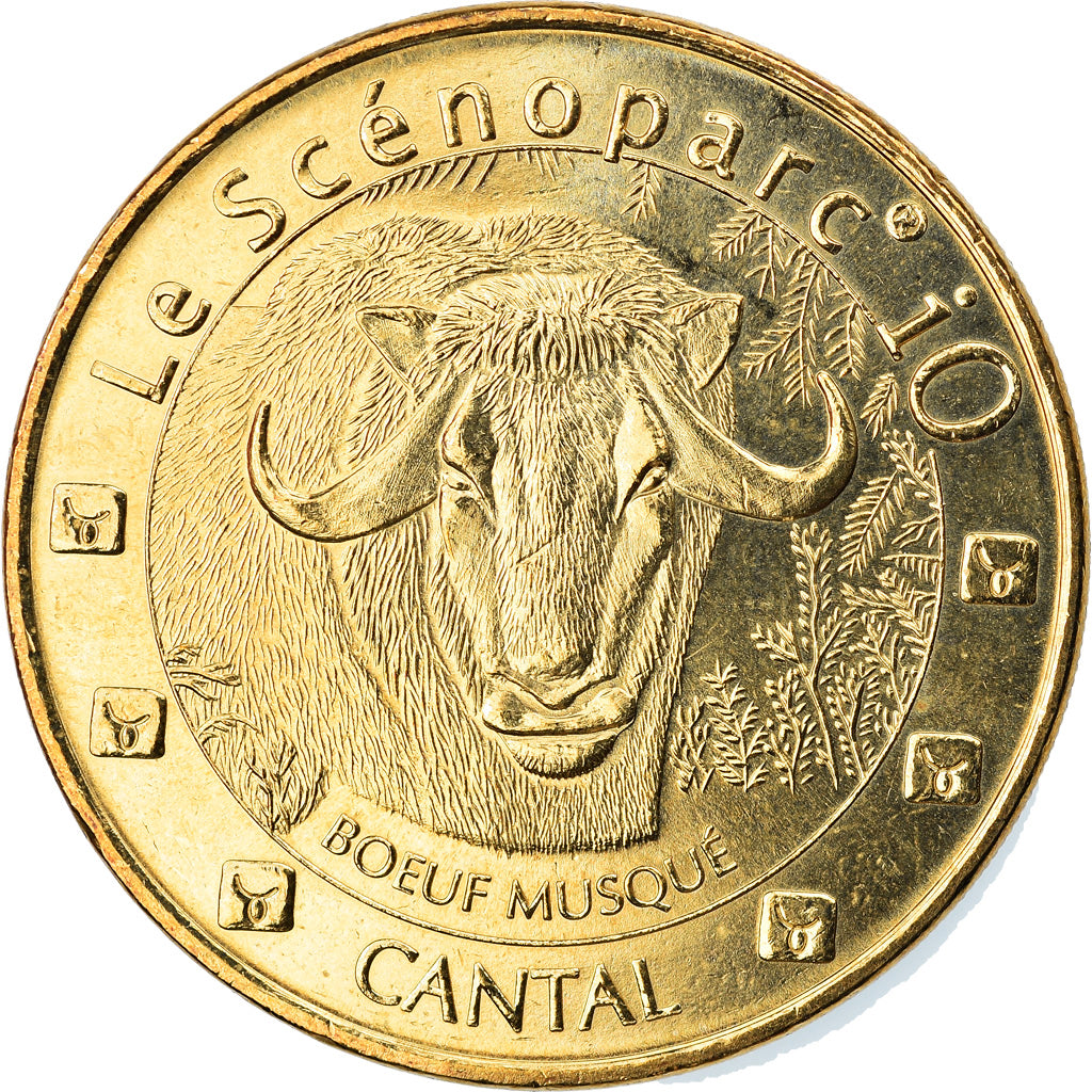 Francia, Token, Jetón turístico, Valette - le Scénoparc - Boeuf musqué, Arts