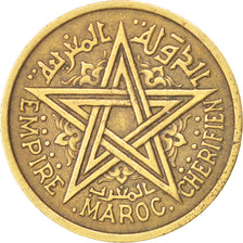 MOROCCO, 2 Francs, 1945, Paris, KM #42, EF(40-45), Aluminum-Bronze, Lecompte...