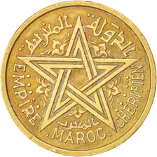 MOROCCO, 2 Francs, 1945, Paris, KM #42, EF(40-45), Aluminum-Bronze, Lecompte...