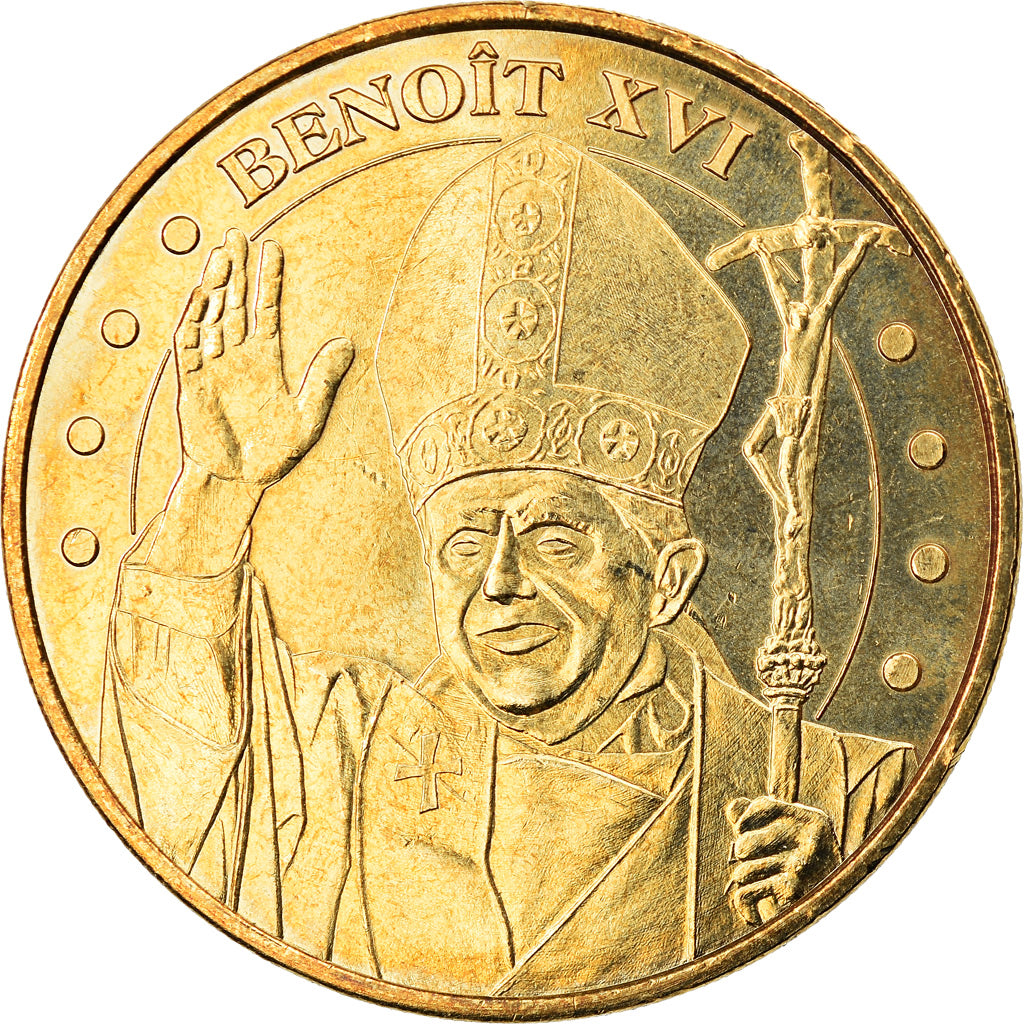 Francia, Token, Jetón turístico, Lourdes - Benoit XVI, Arts & Culture, 2008