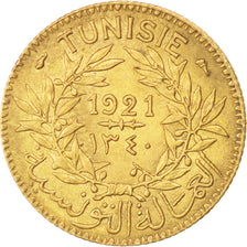 Munten, Tunisië, Anoniemen, Franc, 1921, ZF+, Aluminum-Bronze, KM:247