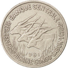 Stati dell’Africa equatoriale, 50 Francs, 1961, BB, Rame-nichel, KM:3