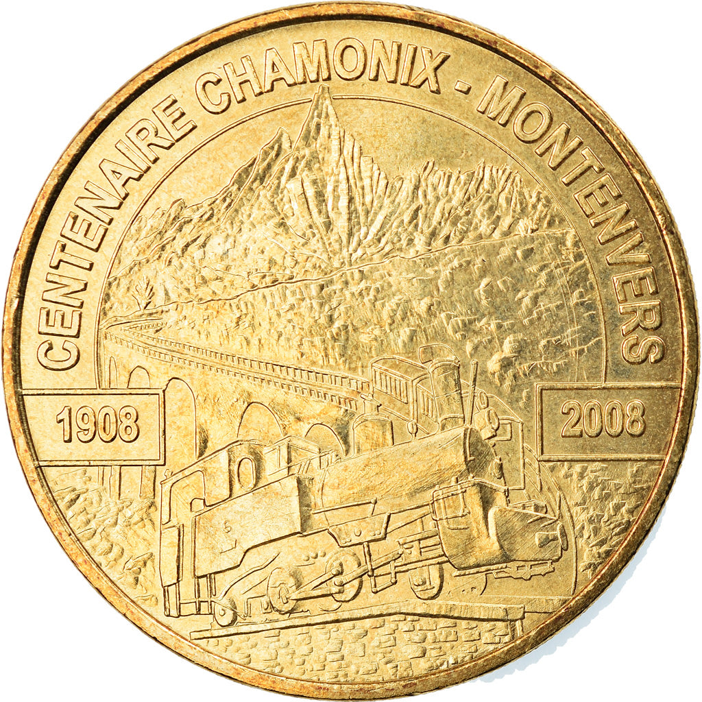 Francia, Token, Jetón turístico, Chamonix - Mont Blanc - Centenaire du