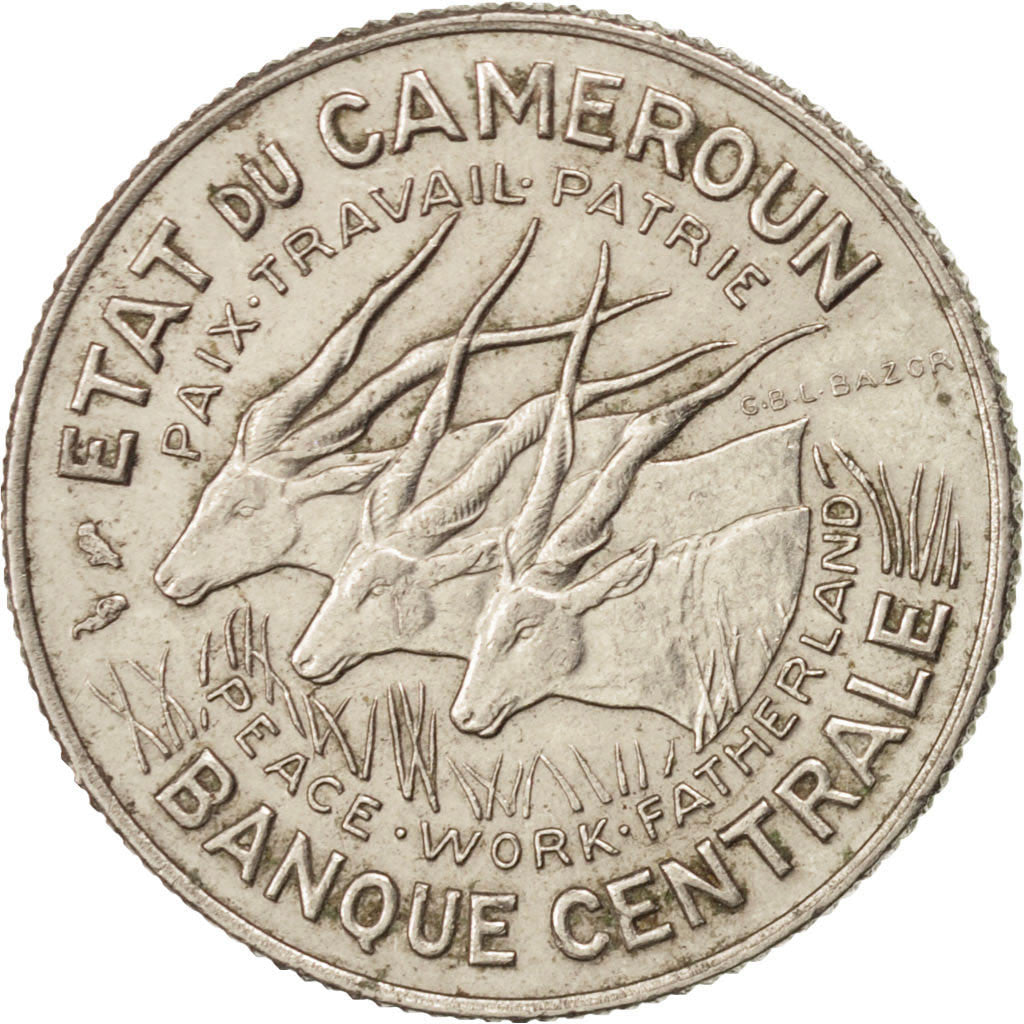 CAMEROON, 100 Francs, 1967, Paris, KM #14, EF(40-45), Nickel, 25.5, 11.97