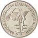 Coin, West African States, 100 Francs, 1975, AU(55-58), Nickel, KM:4