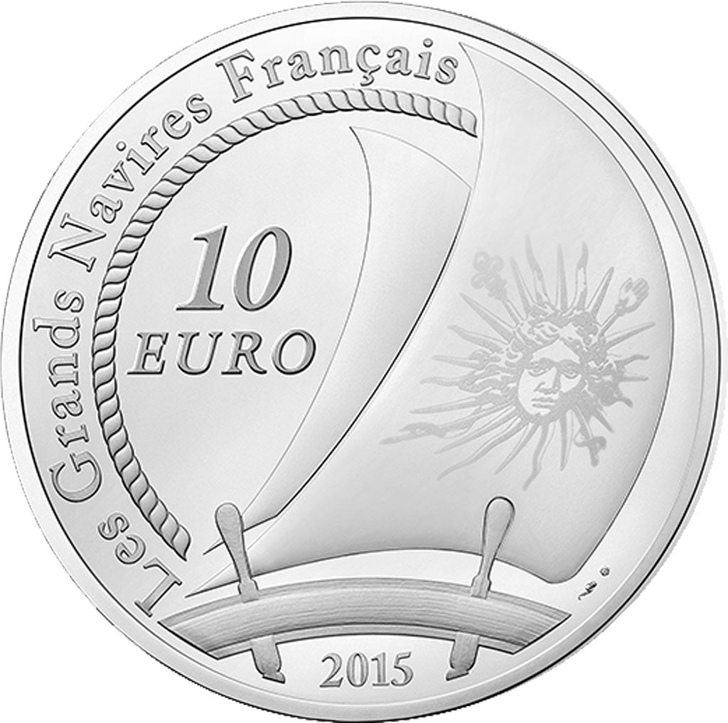 France, 10 Euro, Soleil Royal, 2015, MS(65-70), Silver