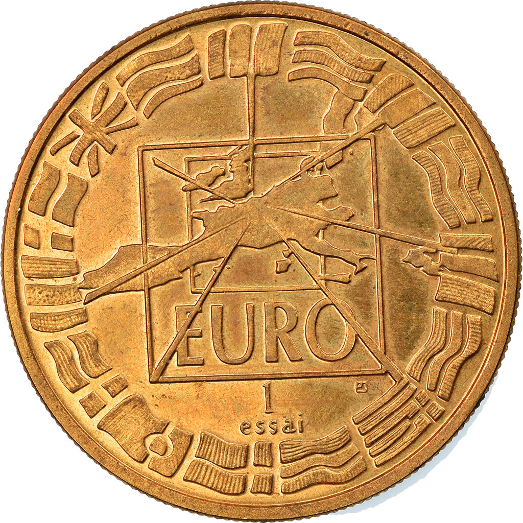 France, Médaille, Charles De Gaulle, 1 Euro Essai, 1996, Jimenez, SUP, Copper
