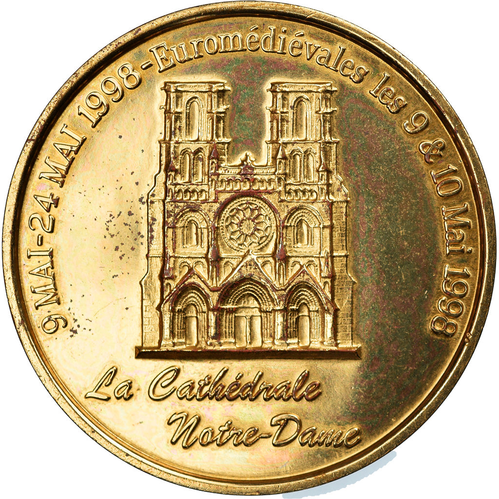 Francia, 2 Euro, Laon - Cathédrale Notre Dame, 1998, Euro des villes, BB, N.C.