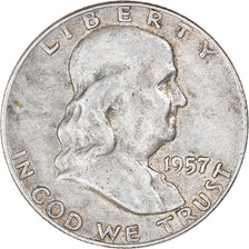 Coin, United States, Franklin Half Dollar, Half Dollar, 1957, U.S. Mint, Denver