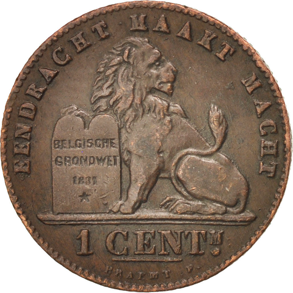 Coin, Belgium, Leopold II, Centime, 1907, EF(40-45), Copper, KM:34.1