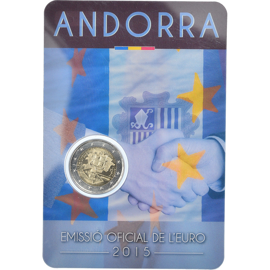Andorra, 2 Euro, Accords Douaniers, 2015, BU, MS(65-70), Bi-Metallic