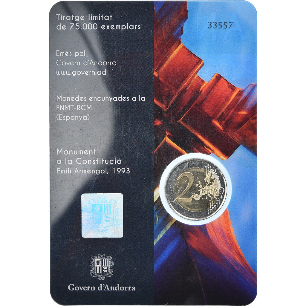 Andorra, 2 Euro, 25 years of Constitution, 2018, BU, MS(65-70), Bi-Metallic