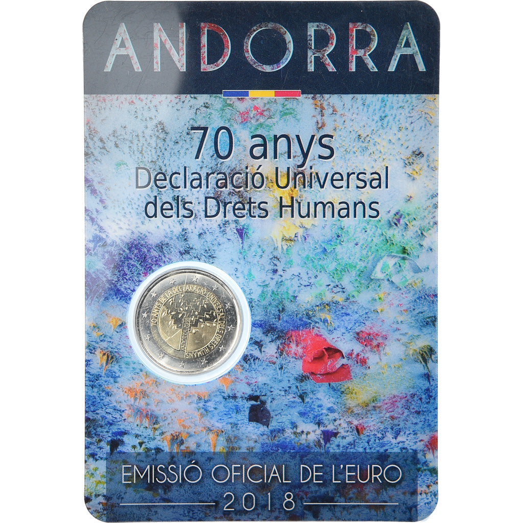 Andorra, 2 Euro, 70 ans de la Déclaration des Droits de l'Homme, 2018, BU