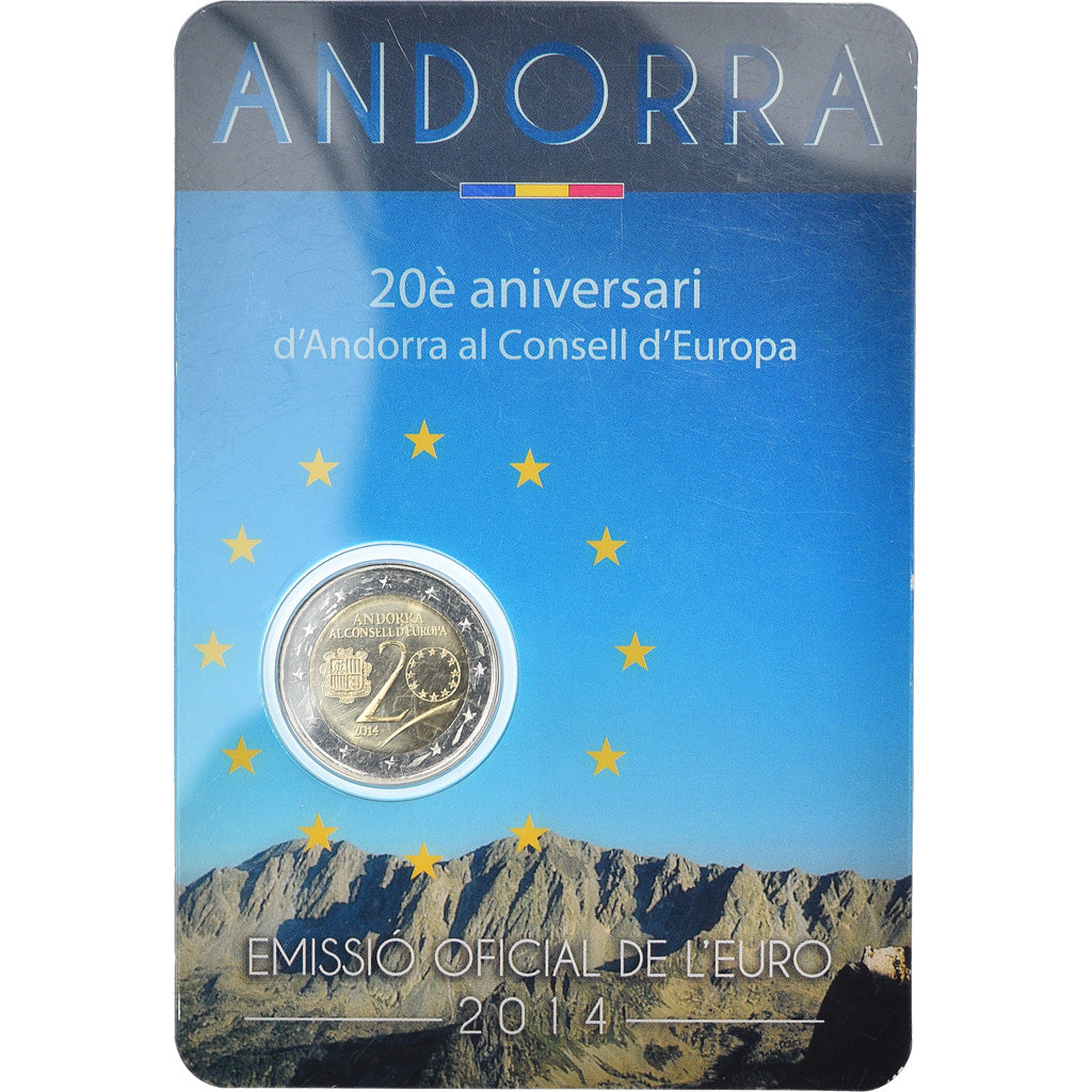 Andorra, 2 Euro, Conseil de l'Europe, 2014, BU, MS(65-70), Bi-Metallic