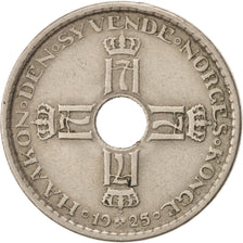 NORWAY, Krone, 1925, KM #385, EF(40-45), Copper-Nickel, 25, 6.92