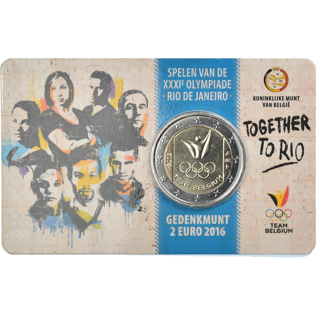 Belgique, 2 Euro, Jeux Olympiques d'été  de Rio, 2016, Bruxelles, BU, FDC