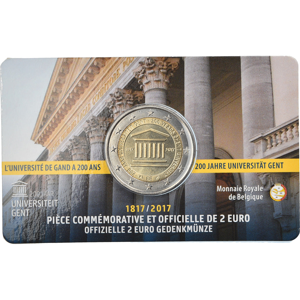 Belgium, 2 Euro, 200 ans de l'Université de Gand, 2017, Brussels, BU
