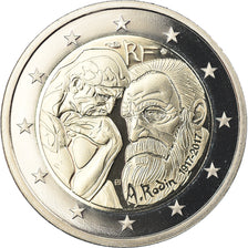France, 2 Euro, Auguste Rodin, 2017, Paris, BE, MS(65-70), Bi-Metallic