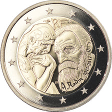 France, 2 Euro, Auguste Rodin, 2017, Paris, BE, MS(65-70), Bi-Metallic