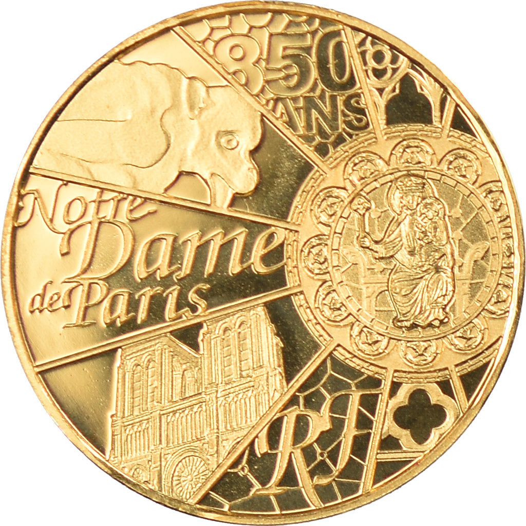 Francia, 5 Euro, Notre Dame de Paris., 2013, Paris, BE, FDC, Oro