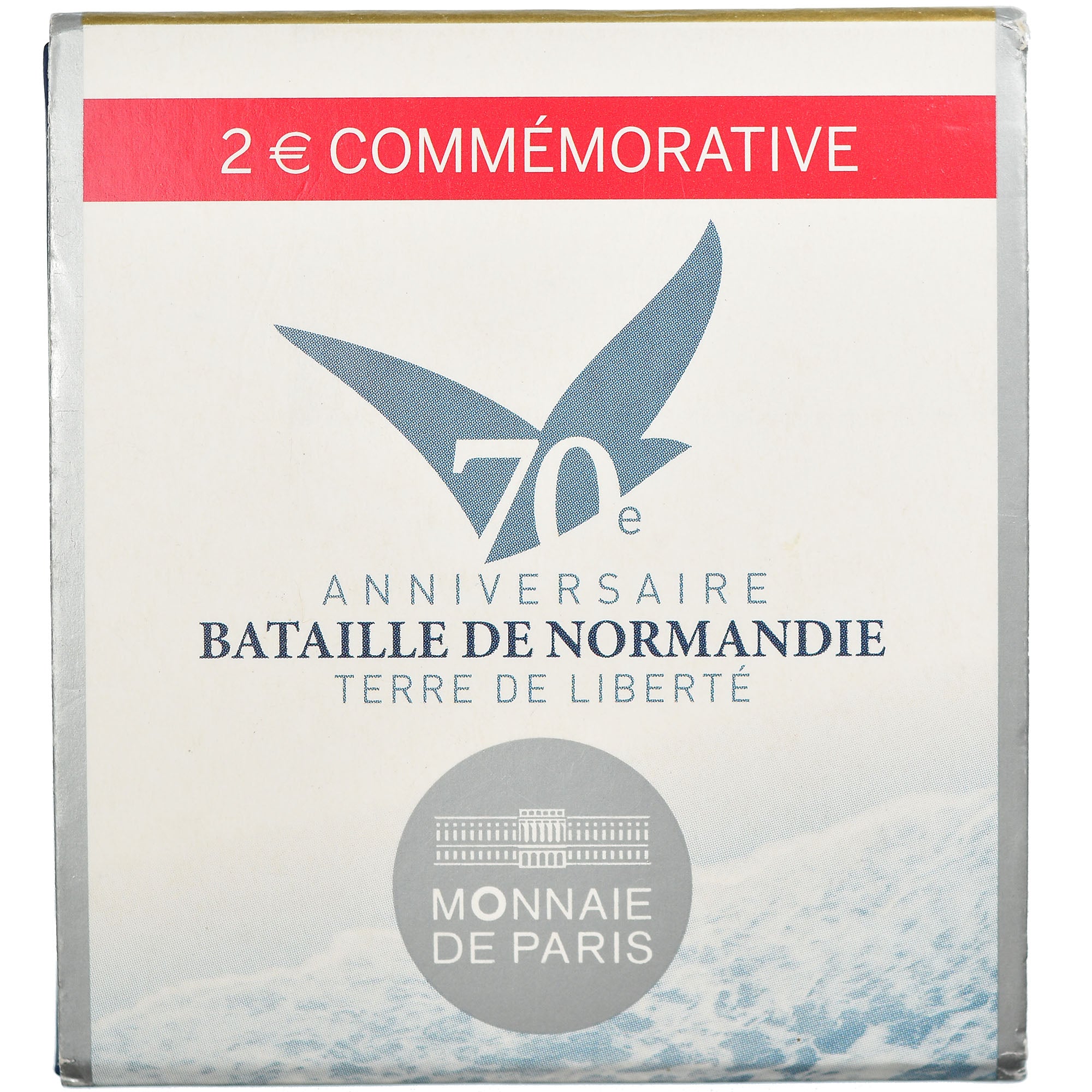 France, 2 Euro, D-Day, 2014, Paris, BE, MS(65-70), Bi-Metallic