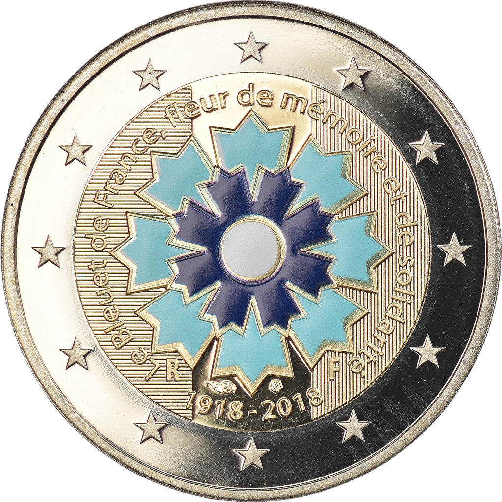França, 2 Euro, Le Bleuet de France, 2018, Paris, BE, MS(65-70), Bimetálico