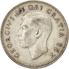 CANADA, 25 Cents, 1948, Royal Canadian Mint, KM #44, EF(40-45), Silver, 23.5,...