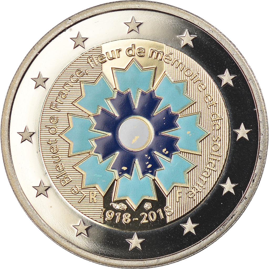 Frankreich, 2 Euro, Le Bleuet de France, 2018, Paris, BE, STGL, Bi-Metallic