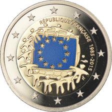 France, 2 Euro, Drapeau européen, 2015, Paris, BE, MS(65-70), Bi-Metallic