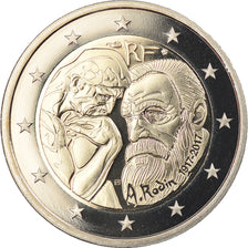 France, 2 Euro, Auguste Rodin, 2017, Paris, BE, MS(65-70), Bi-Metallic