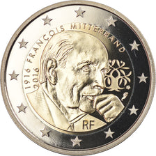 France, 2 Euro, François Mitterrand, 2016, Paris, BE, FDC, Bi-Metallic