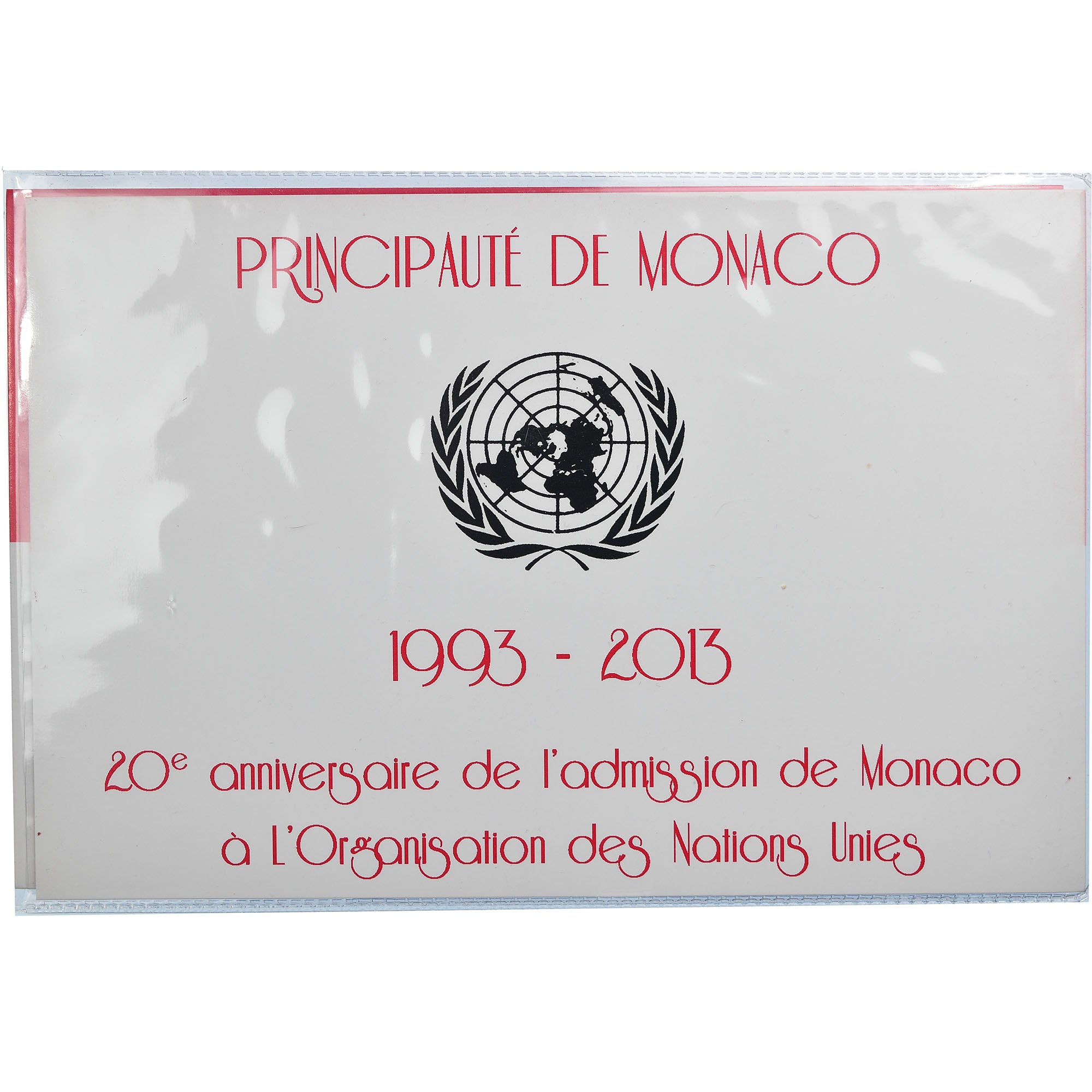 Monaco, 2 Euro, Admission à l'ONU, 2013, Coin card, MS(65-70), Bi-Metallic