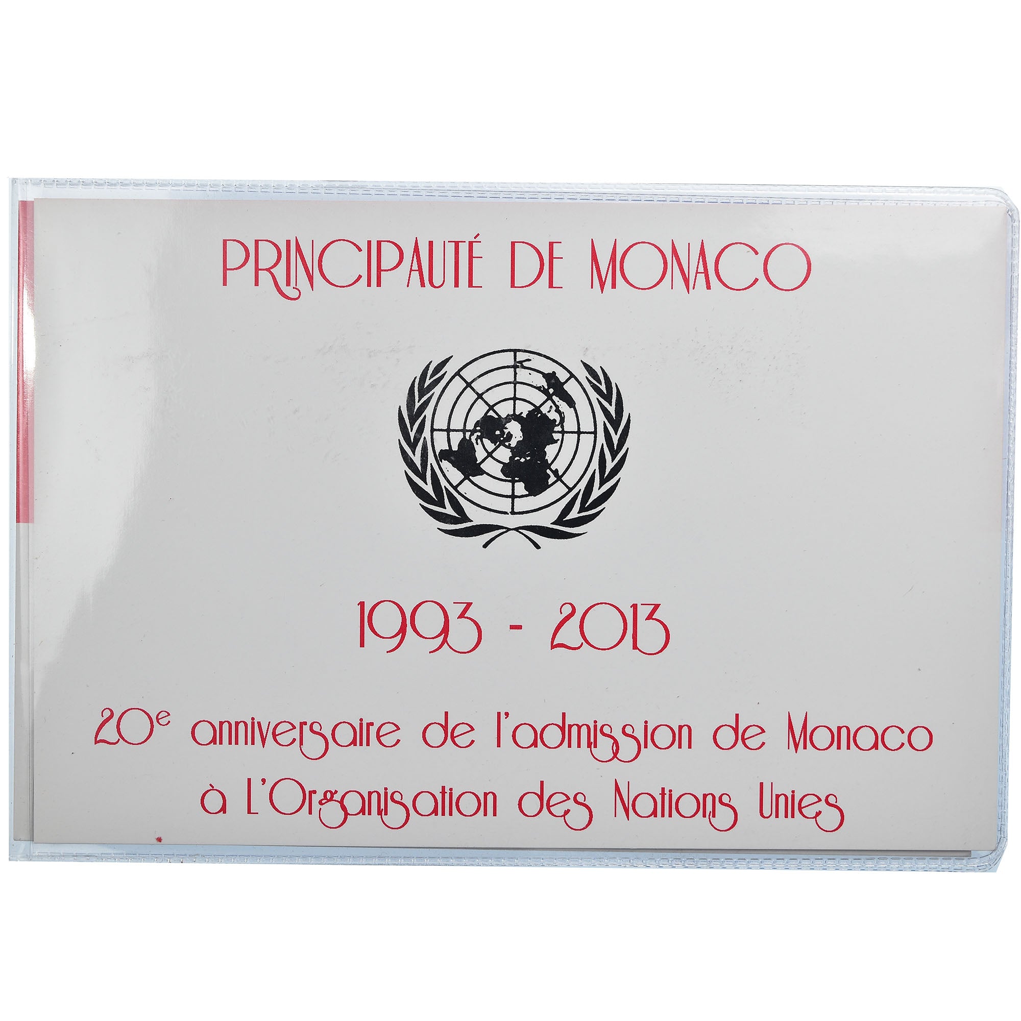 Monaco, 2 Euro, Admission à l'ONU, 2013, Coin card, FDC, Bi-Metallic