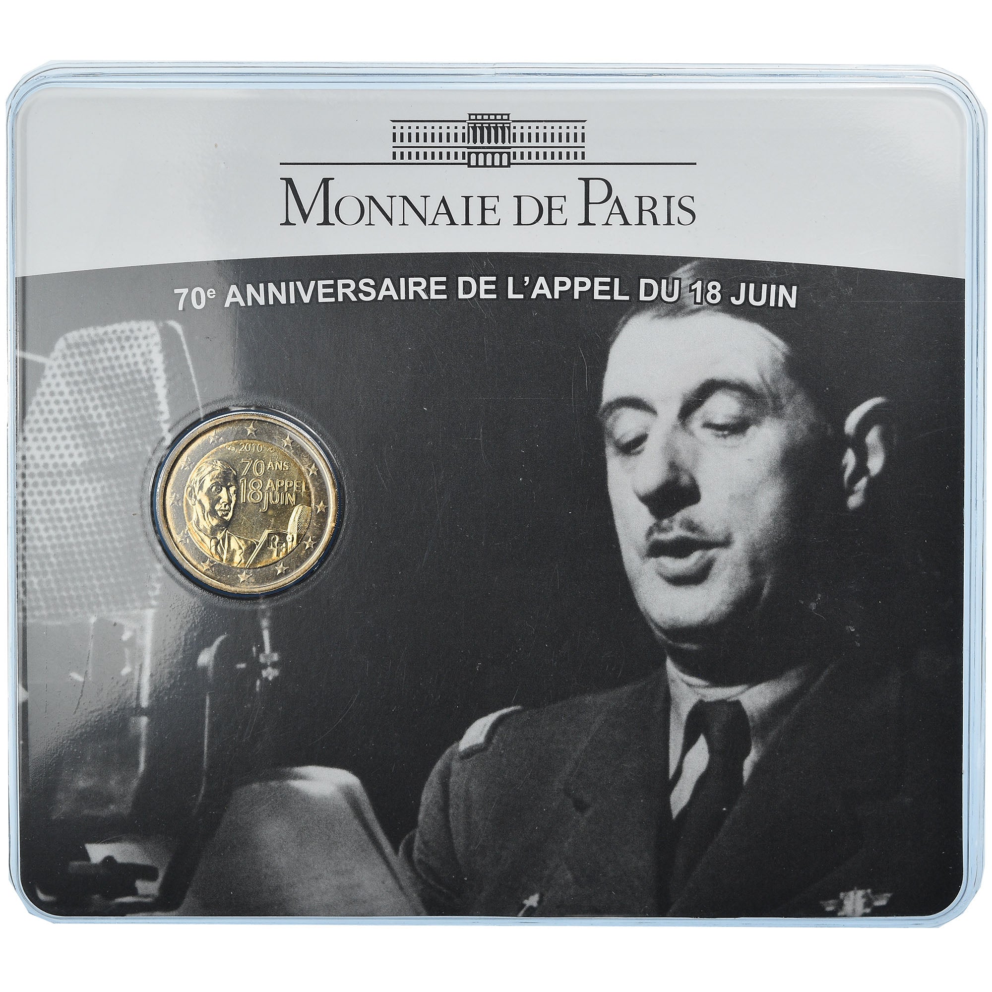 Francia, 2 Euro, Charles De Gaulle, Appel du 18 juin 1940, 2010, BU, FDC