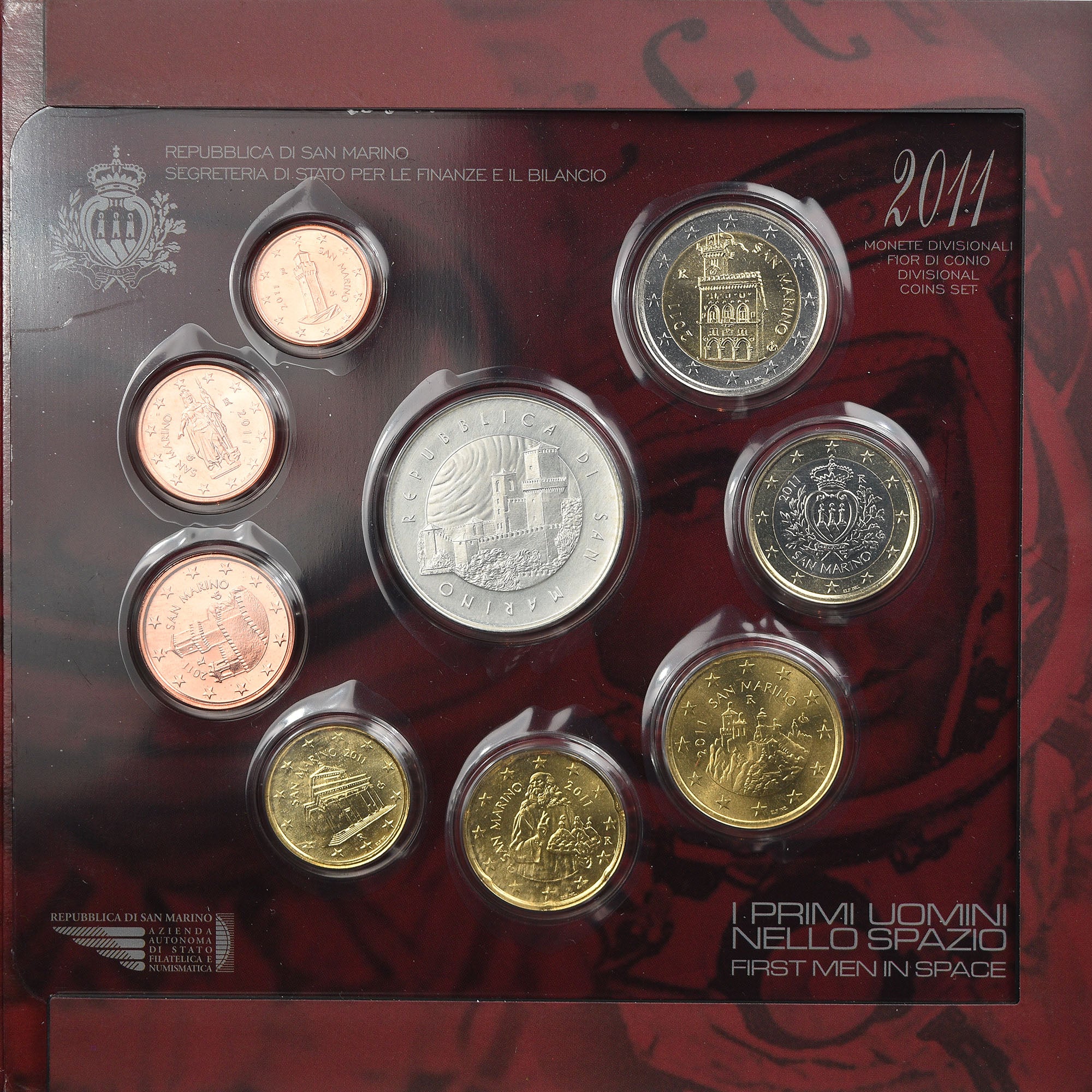 San Marino, Set, Premier homme dans l'espace, 2011, Rome, FDC, N.C.
