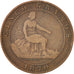 Spain, 5 Centimos, 1870, KM #662, VF(20-25), Copper, 5.01