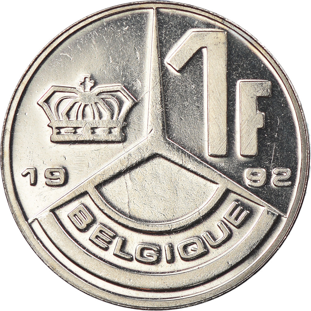 Coin, Belgium, Franc, 1992, BU, MS(65-70), Nickel Plated Iron, KM:170