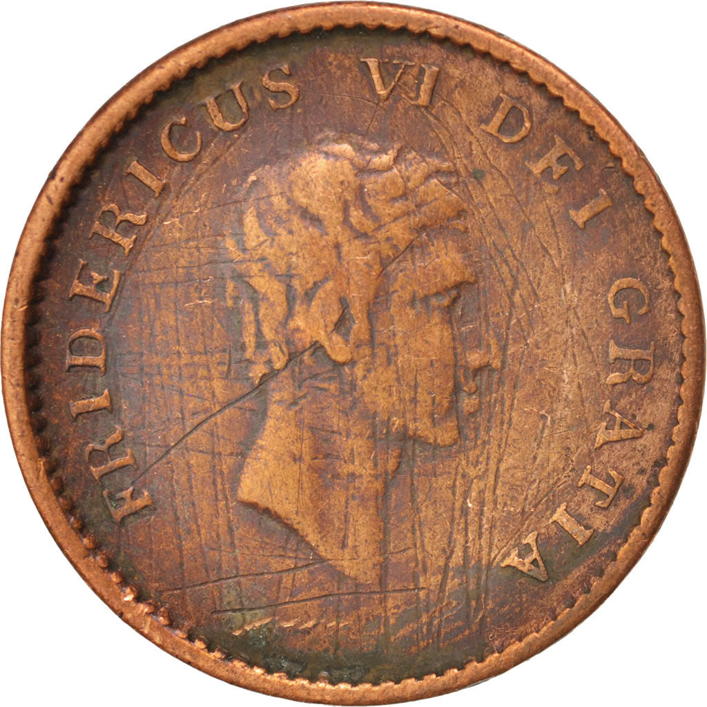 DENMARK, 2 Skilling, 1810, KM #663, VF(20-25), Copper, 4.90