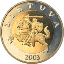 Coin, Lithuania, 5 Litai, 2003, Proof, MS(65-70), Bi-Metallic, KM:113