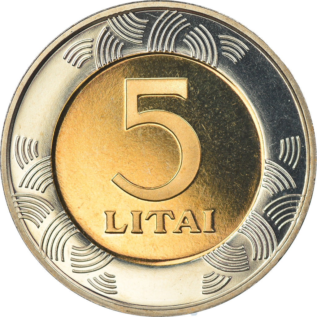 Coin, Lithuania, 5 Litai, 2003, Proof, MS(65-70), Bi-Metallic, KM:113