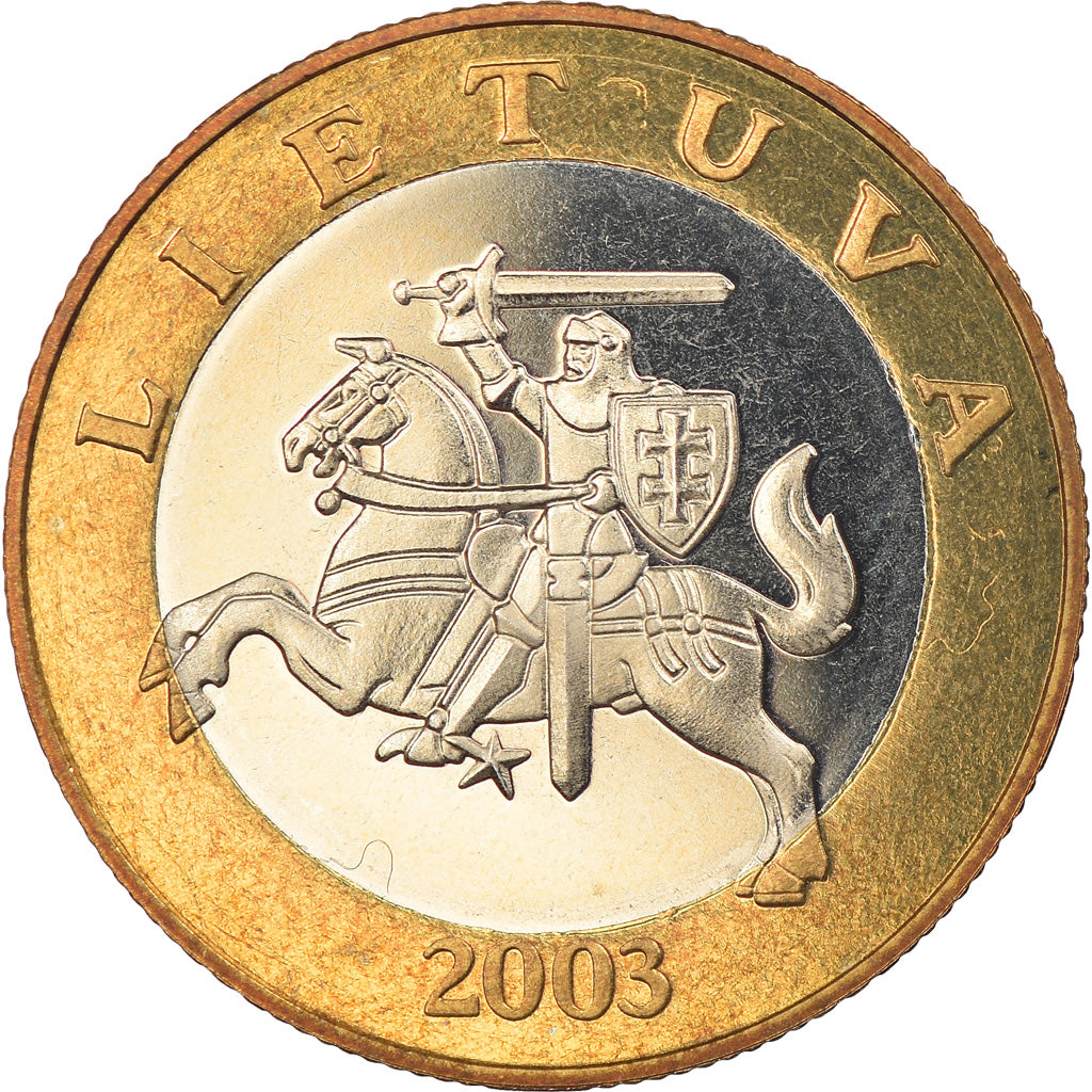 Coin, Lithuania, 2 Litai, 2003, Proof, MS(65-70), Bi-Metallic, KM:112